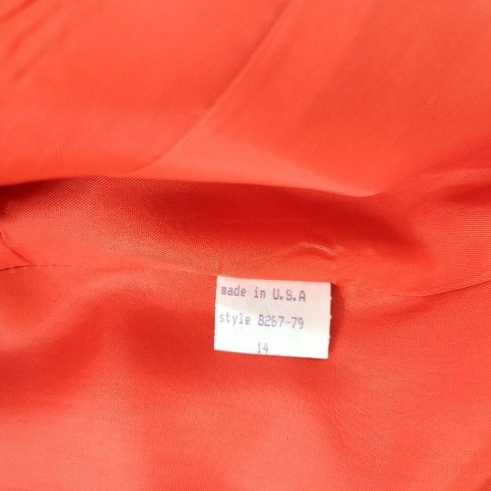 Cache Vintage Double Breasted Blazer Bright Coral Women's Size 14 - Picture 6 of 6